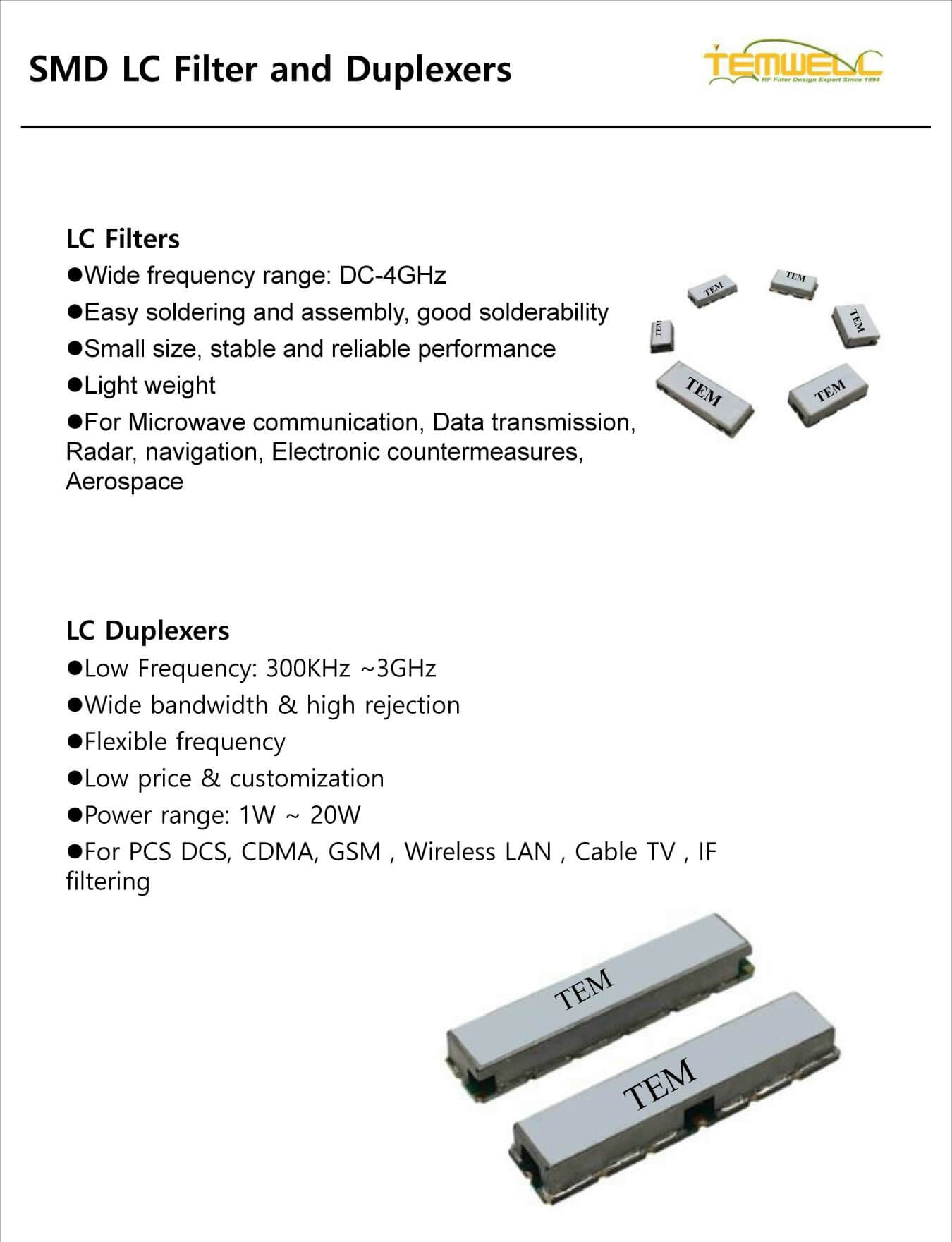 Pagina 1 Catalogo Filtro SMD DR